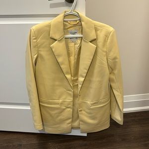 Abercrombie Pale Yellow Leather Blazer XS